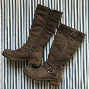 Kenneth Cole Reaction Boots 6 M Brown Buckle Zip
